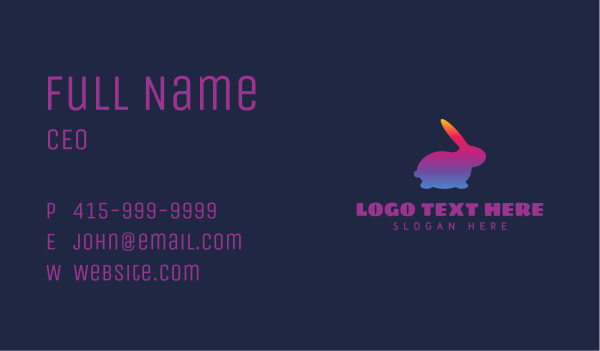 Gradient Round Bunny Business Card Design Image Preview