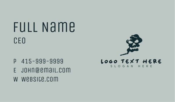 Skull Smoke Cigarette Business Card Design Image Preview