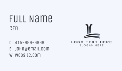 Gradient Swoosh Letter L Business Card Image Preview