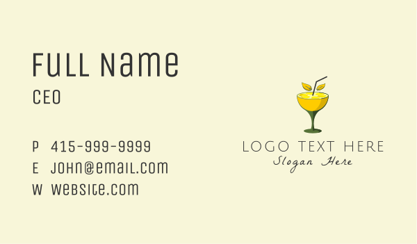 Lemon Cocktail Business Card Design Image Preview