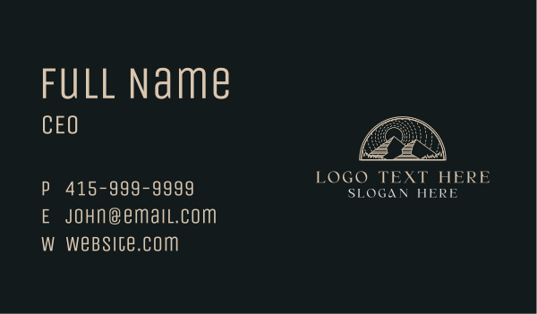 Mountain Summit Landscape Business Card Design Image Preview