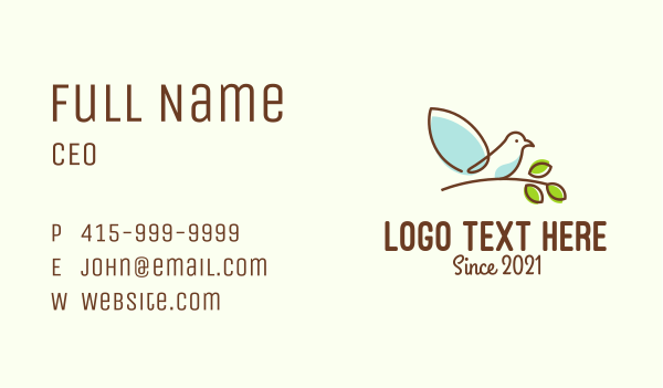 Modern Bird Monoline  Business Card Design Image Preview