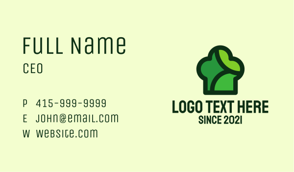 Green Chef Hat  Business Card Design Image Preview