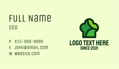 Green Chef Hat  Business Card