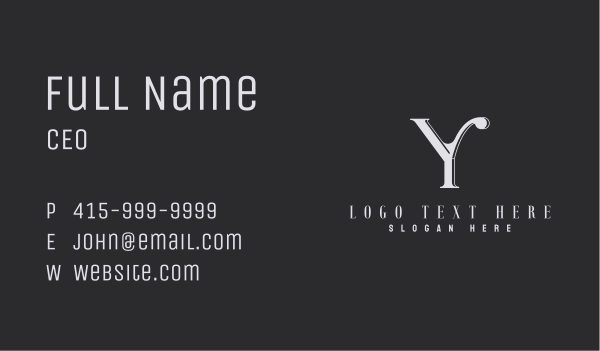 Luxurious Vintage Letter Y Business Card Design Image Preview