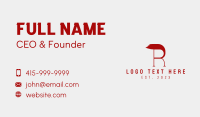 Red Brush Stroke Letter R Business Card Preview