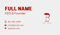 Red Brush Stroke Letter R Business Card Image Preview