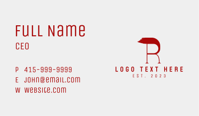 Red Brush Stroke Letter R Business Card Image Preview