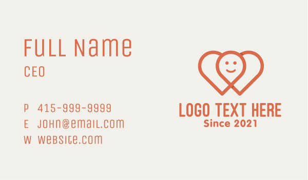 Red Hearts Location Business Card Design Image Preview