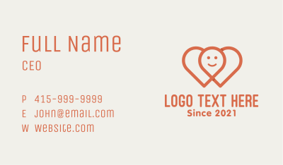 Red Hearts Location Business Card Image Preview