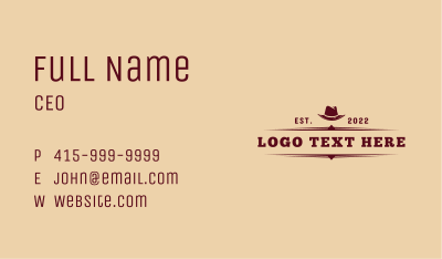 Wild Western Cowboy Business Card Image Preview