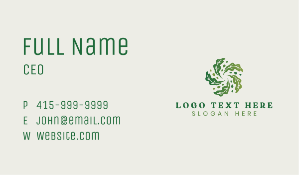 Natural Vegan Leaf Business Card Design Image Preview