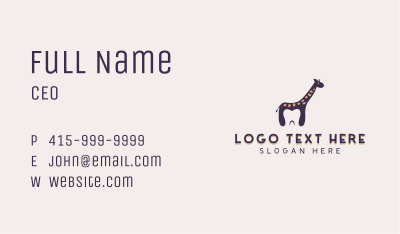 Giraffe Dental Tooth Business Card Image Preview