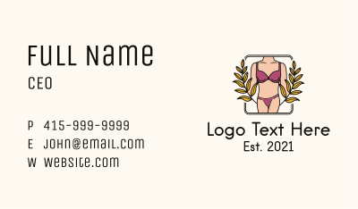 Sexy Lingerie Emblem  Business Card Image Preview