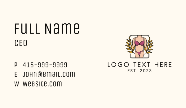 Sexy Lingerie Emblem  Business Card Design Image Preview