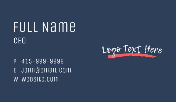 Handwritten Brush Wordmark Business Card Design Image Preview