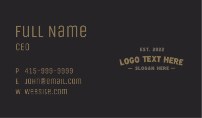 Hipster Vintage Wordmark Business Card Image Preview