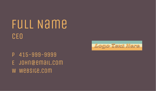 Retro Banner Wordmark Business Card Design Image Preview