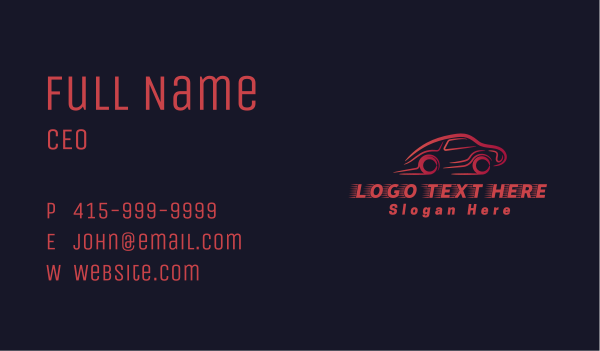 Red Car Racing Business Card Design Image Preview