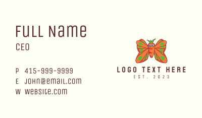 Butterfly Carrot Mascot  Business Card Image Preview