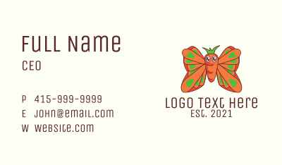 Butterfly Carrot Mascot  Business Card