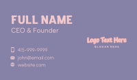 Cute Pink Wordmark Business Card Image Preview