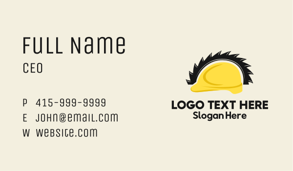 Hard Hat Saw Blade Business Card Design Image Preview
