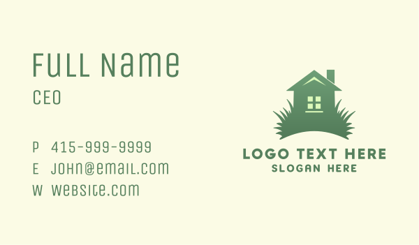 Grass Yard House Business Card Design Image Preview
