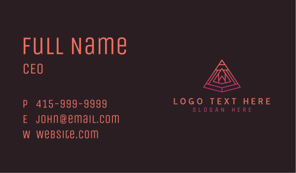 Abstract Pyramid Agency Business Card Design Image Preview