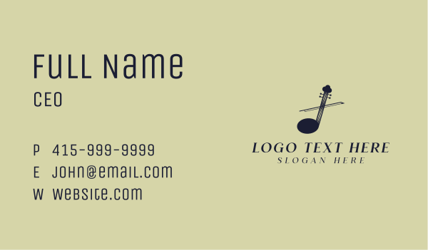 Musical Symbol Violinist Business Card Design Image Preview