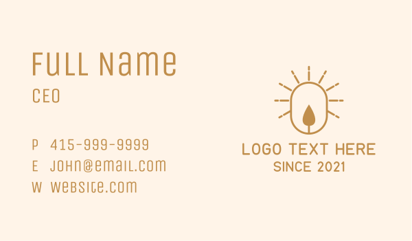 Gold Candle Sun  Business Card Design Image Preview