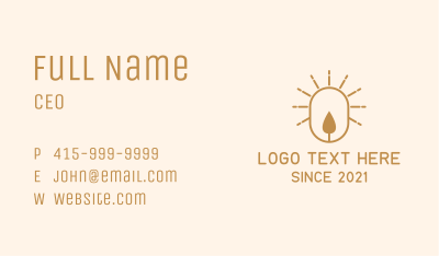 Gold Candle Sun  Business Card Image Preview