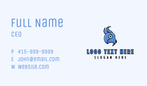 Blue Bird Fang Business Card Design Image Preview