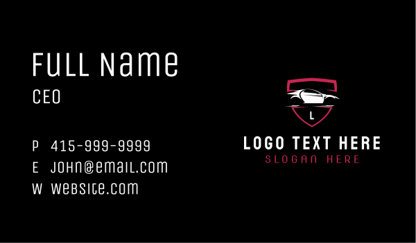 Car Shield Lettermark Business Card Design