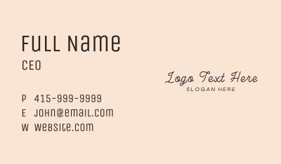 Elegant Script Wordmark Business Card Image Preview