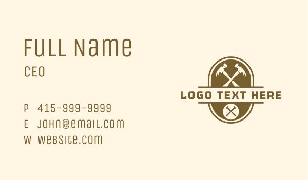 Hammer Nail Carpentry Business Card Design Image Preview