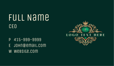 Elegant Crown Shield Business Card Image Preview