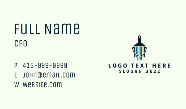 Multicolor Paint Brush Bucket Business Card Design Image Preview