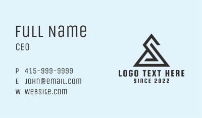 Triangle Letter S Business Card