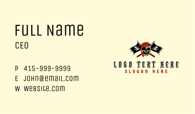 Pirate Flag Sword Business Card Image Preview