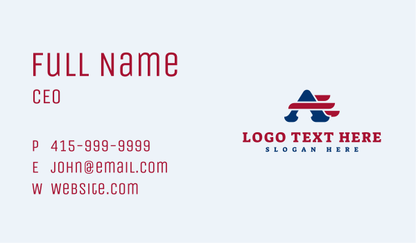 American Patriot Letter A Business Card Design Image Preview