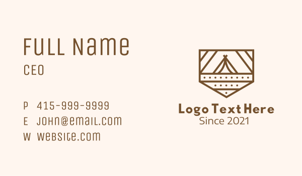 Outdoor Camping Badge Business Card Design