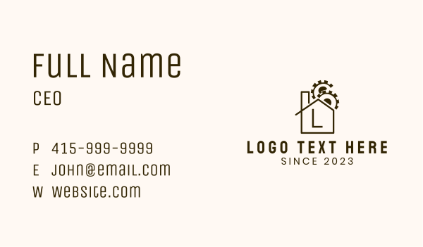 Mechanical House Letter Business Card Design Image Preview