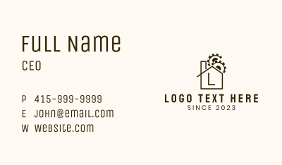 Mechanical House Letter Business Card Image Preview