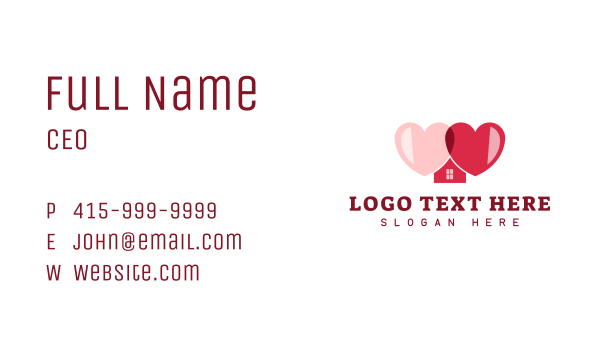 Red Love House Business Card Design Image Preview