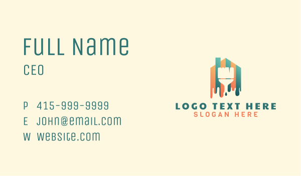 Home Painter Paint Brush Business Card Design Image Preview