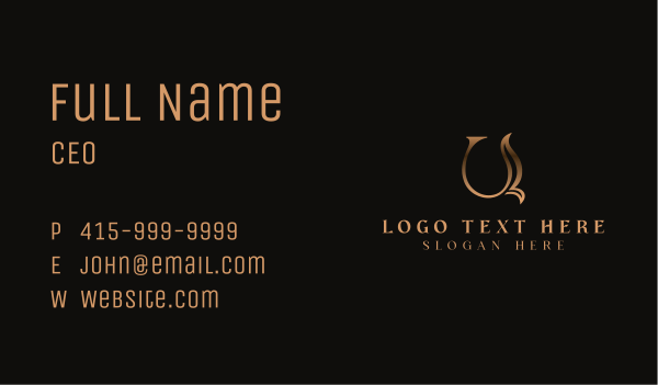 Elegant Letter U Boutique  Business Card Design Image Preview