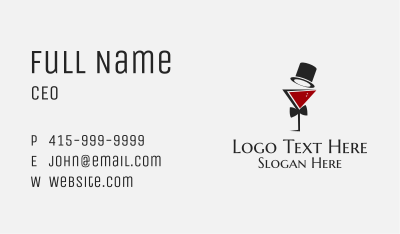 Gentleman Wine Glass Business Card