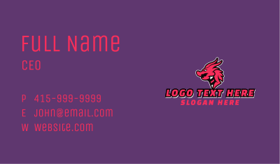 Dragon Monster Head Creature Business Card Image Preview