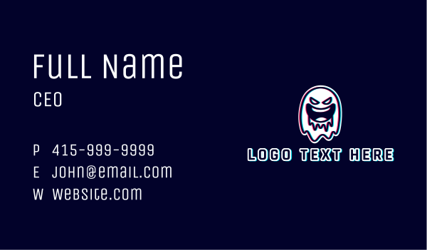 Glitch Horror Ghost Business Card Design Image Preview